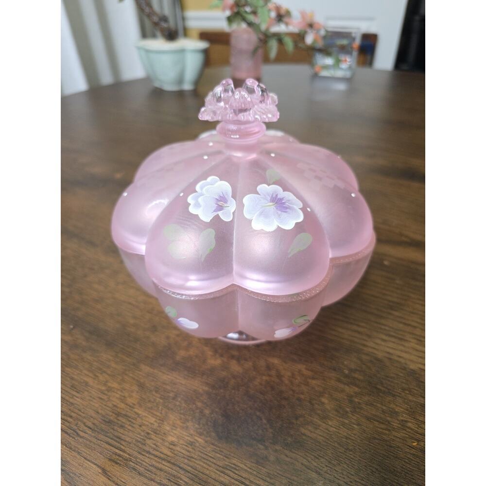 Shelley Fenton Signed Covered Candy Dish Pink Chiffon Spring Splendor Limited Ed